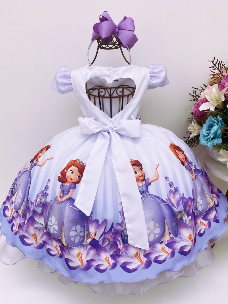 Vestido Princesa Sofia lilas modelo Valentina Infantil