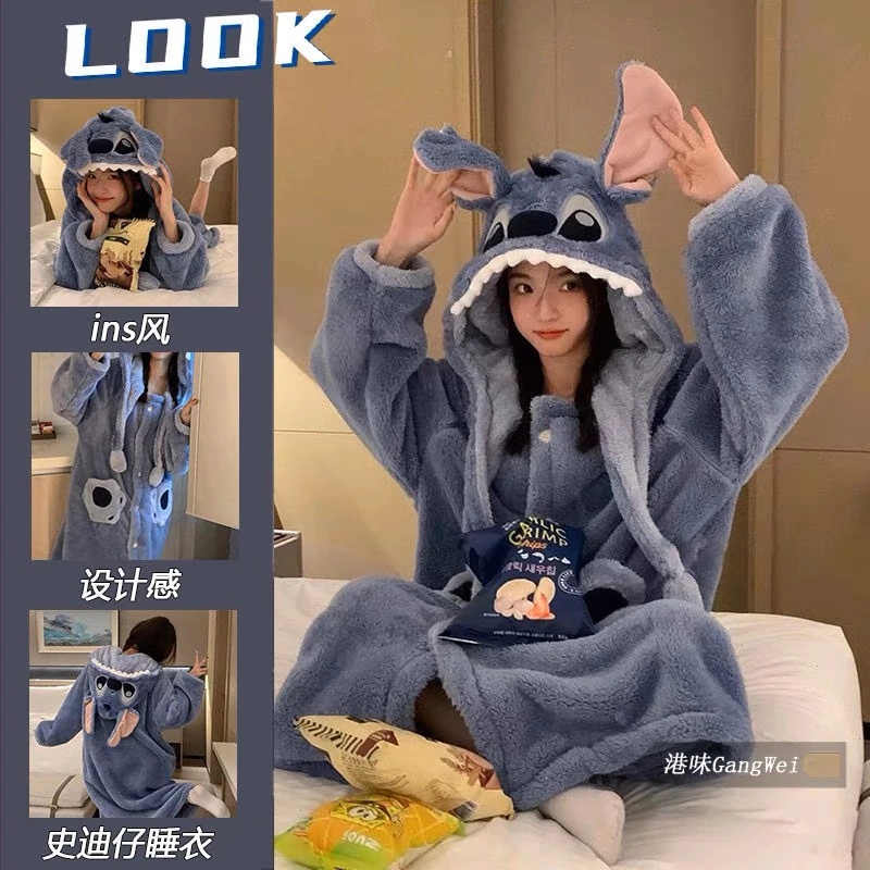 Pijama Kigurumi Adulto Bata Camison Peluche Invierno