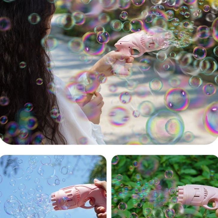 Pistola De Burbujas Capybara – Máquina Automática Con Solución Incluida – Fiestas De Verano, Piscina Y Jardín