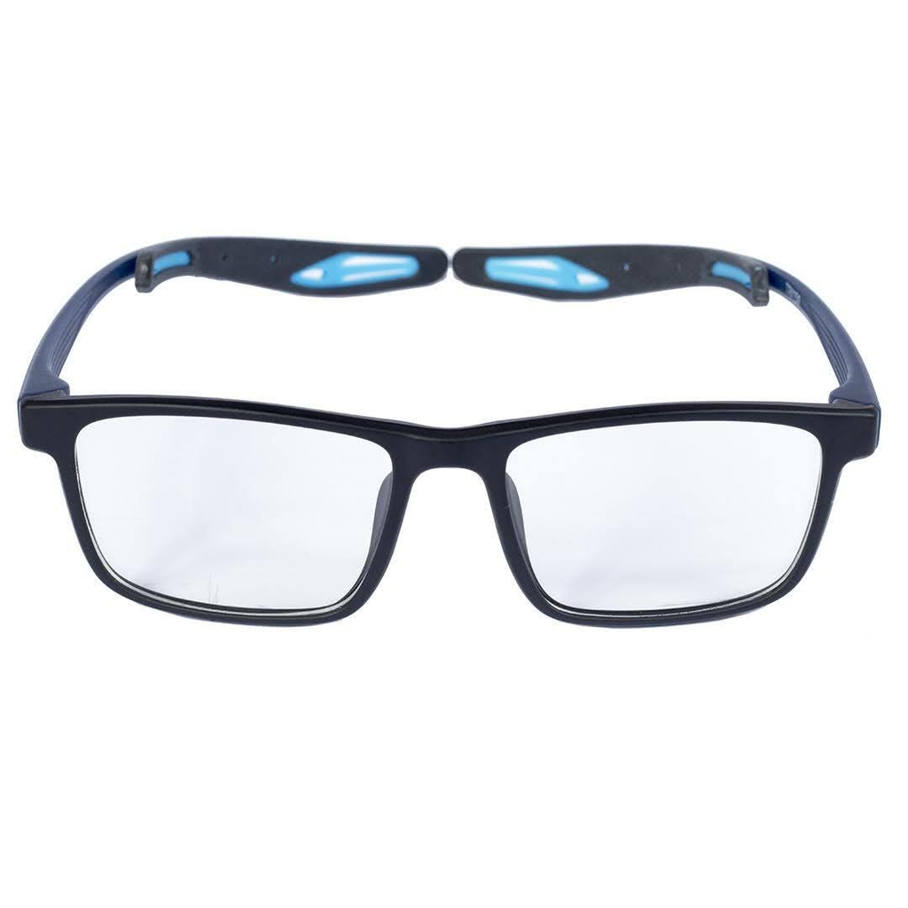 Armação Para Óculos De Grau Quadrado Preto Fosco com Azul TRI151 Triton  Eyewear