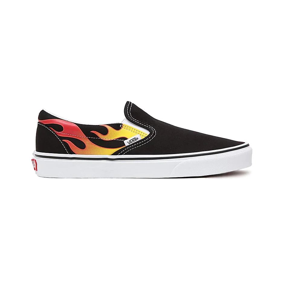 Vans Slip On Flame Black BL Shoes - Soria Skateshop