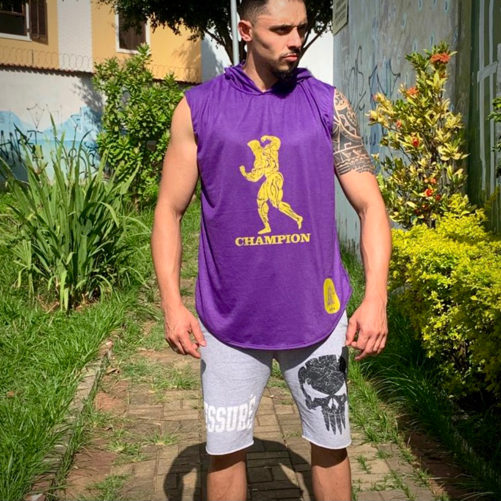 Camiseta Longline sem manga com Capuz