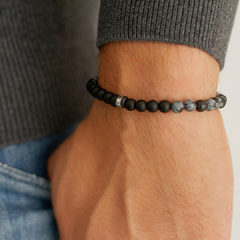 Pulsera Onix mate y obsidiana nevada - comprar online