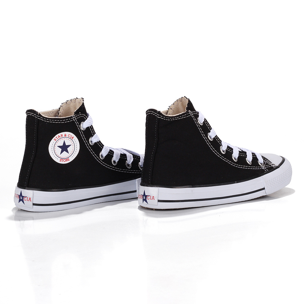 All star cano alto preto infantil