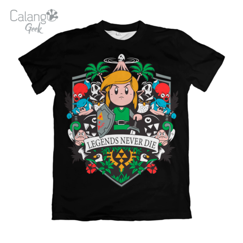 Camiseta masculina Preta algodao Legends Never Die Link Zelda Arte no  Shoptime