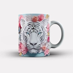 Caneca Tigre Efeito 3D Colorido