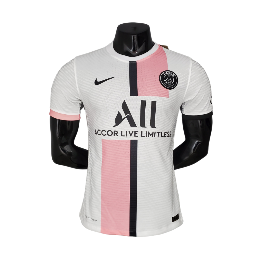 Camisa Paris Saint Germain - PSG Away 21/22 Jogador Nike Masculina - Branco  e Rosa