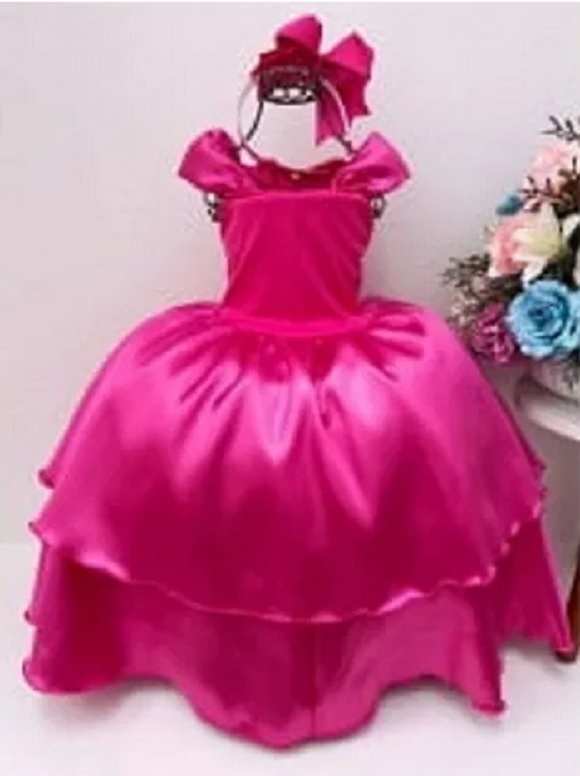 FANTASIA PRINCESA BELA ADORMECIDA VESTIDO AURORA ROSA LUXO