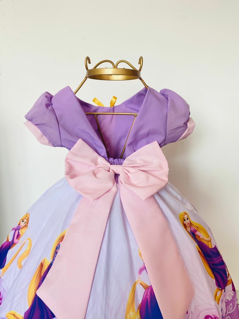 Vestido De Festa Infantil Princesa Rapunzel Enrolados