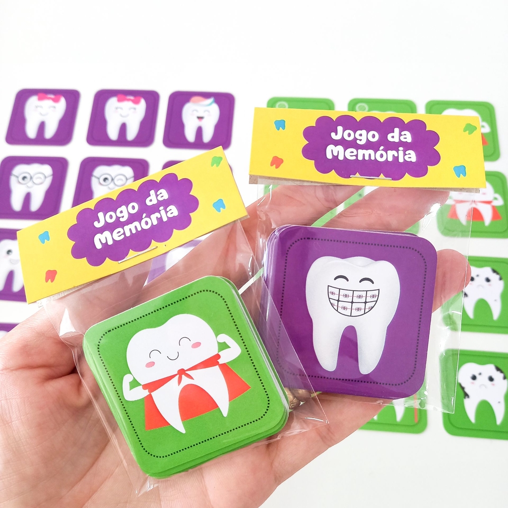 Jogo da memoria personalizado dentista brinde para pacientes odontoped