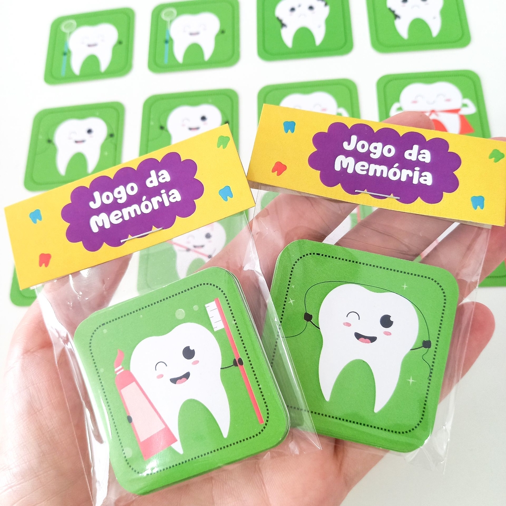 Jogo da memoria personalizado dentista brinde para pacientes odontoped