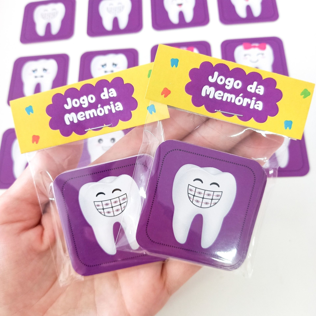 Jogo da memoria personalizado dentista brinde para pacientes odontoped