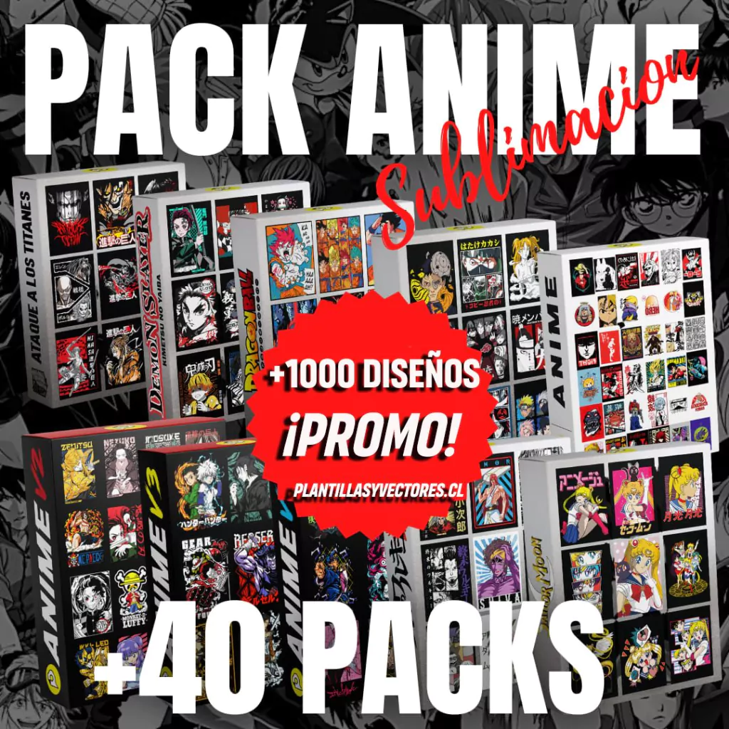 Mega Pack Vectores Anime +1000 Diseños!!