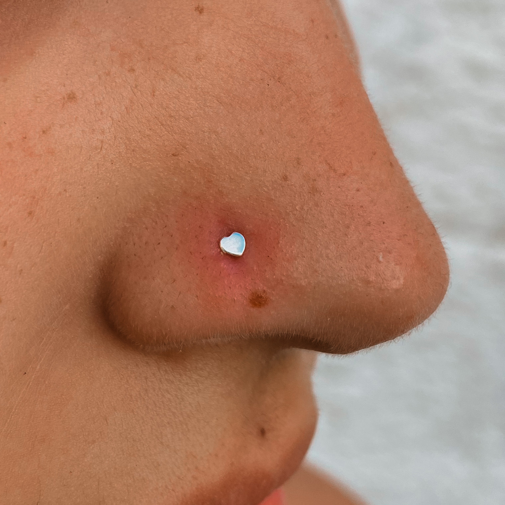 Piercing Nariz Coração Prata 925