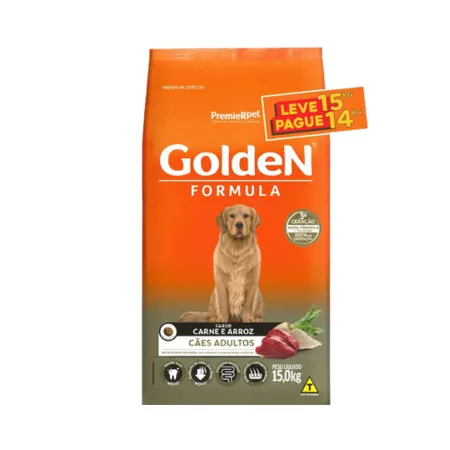 GOLDEN CARNE ADULTO LEVE 15 PAGUE 14 KG