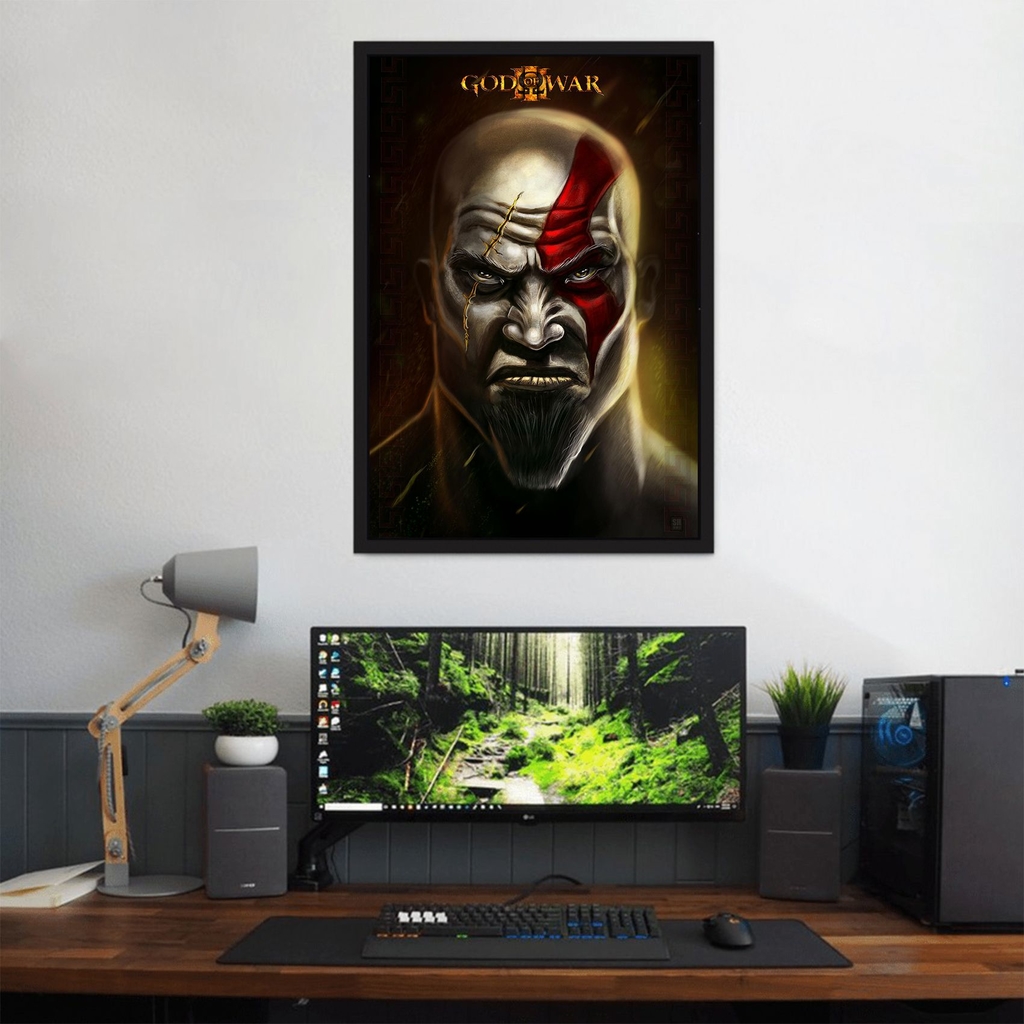 Quadro Decorativo God Of War 1 com Moldura A3