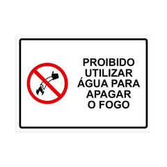 Placa de Proibição P3-V Proibido Utilizar Água