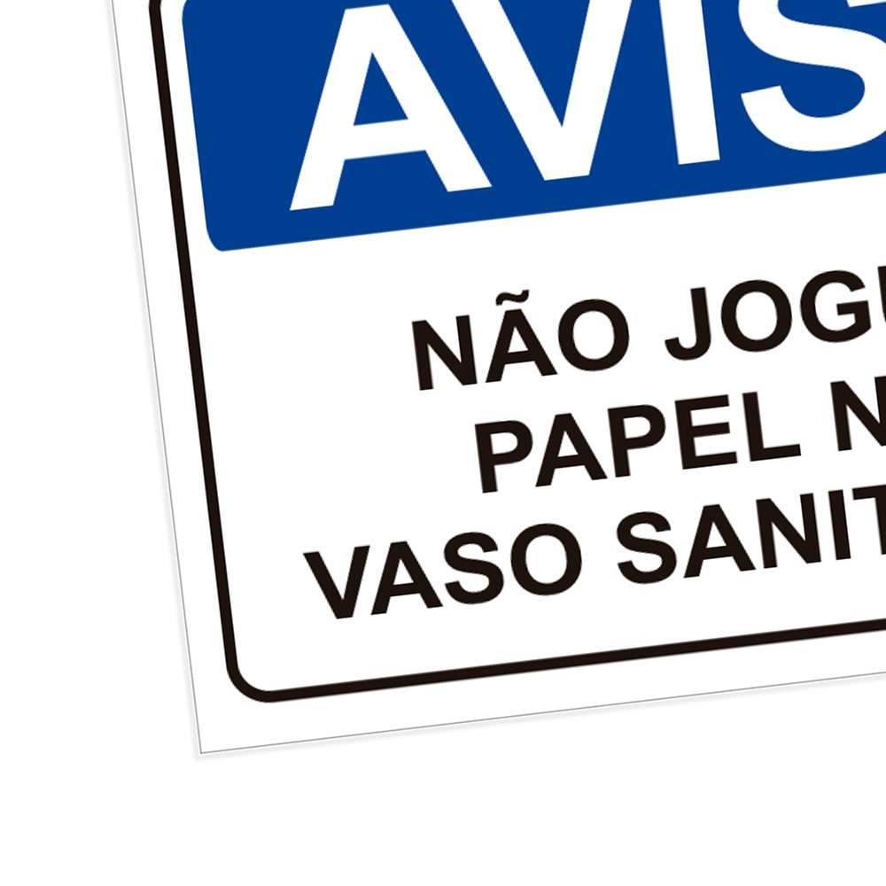 10 Placas - Aviso Não Jogue Papel No Vaso Sanitário 10x15