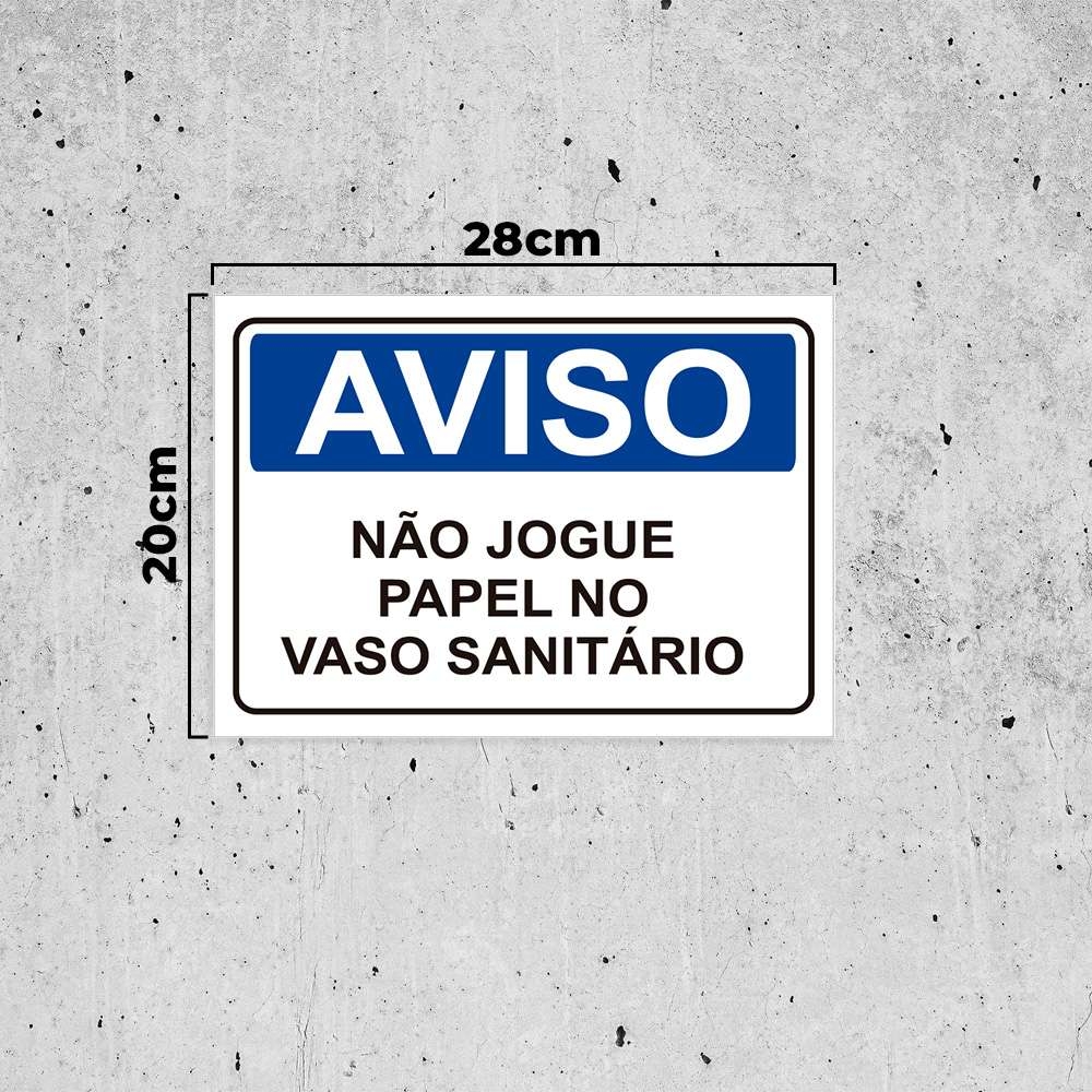 Placa Sinalização Higiene - Não Jogue Lixo Na Privada