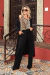 Conjunto Cardigan Pantalona Preto - Regata onça