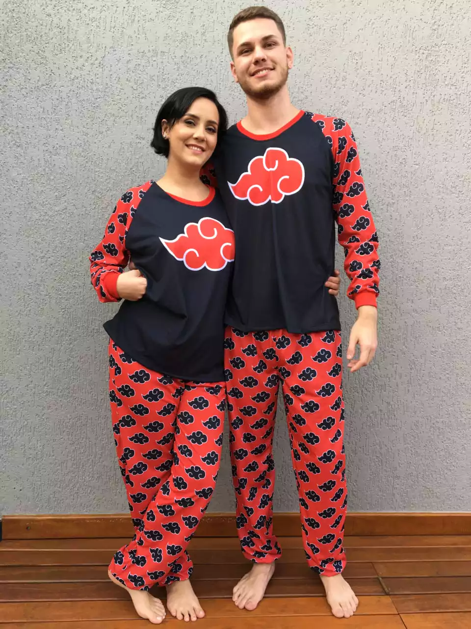 Kit Pijamas Inverno Casal Naruto Akatsuki (2 Unidades)