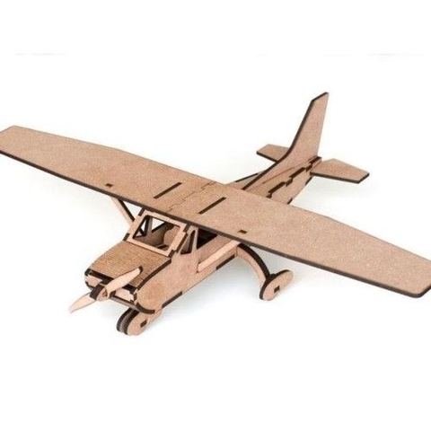 QUEBRA-CABEÇA-3D-AVIÃO-CAÇA-MDF-CRU