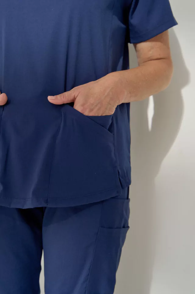 Ambo Mujer médico chaqueta Pantalon chupin azul spandex Uniforme