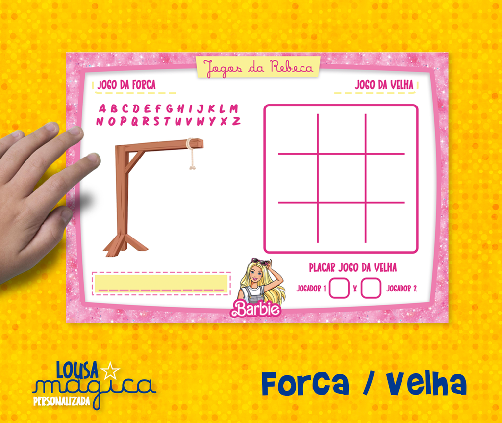 Jogo da Velha Personalizado Barbie