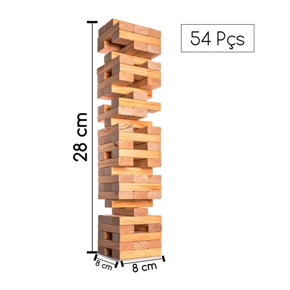 54 peças de madeira gigante para copos Jogos de empilhamento de