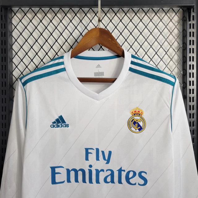 Camisa Retro Adidas Real Madrid 2017/18 - Manga Longa
