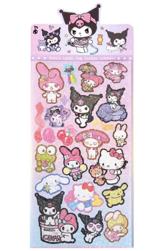 Cartela de Adesivos Personagens Hello Kitty