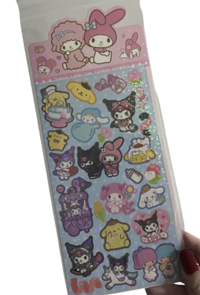 Cartela de Adesivos Personagens Hello Kitty