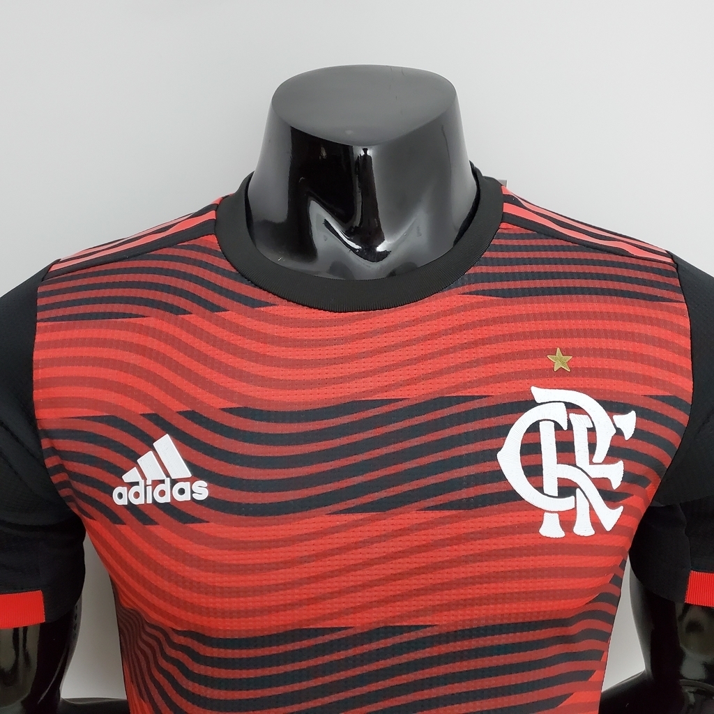 Camisa Flamengo I 22/23 Torcedor Adidas Masculina - Preto e Vermelho