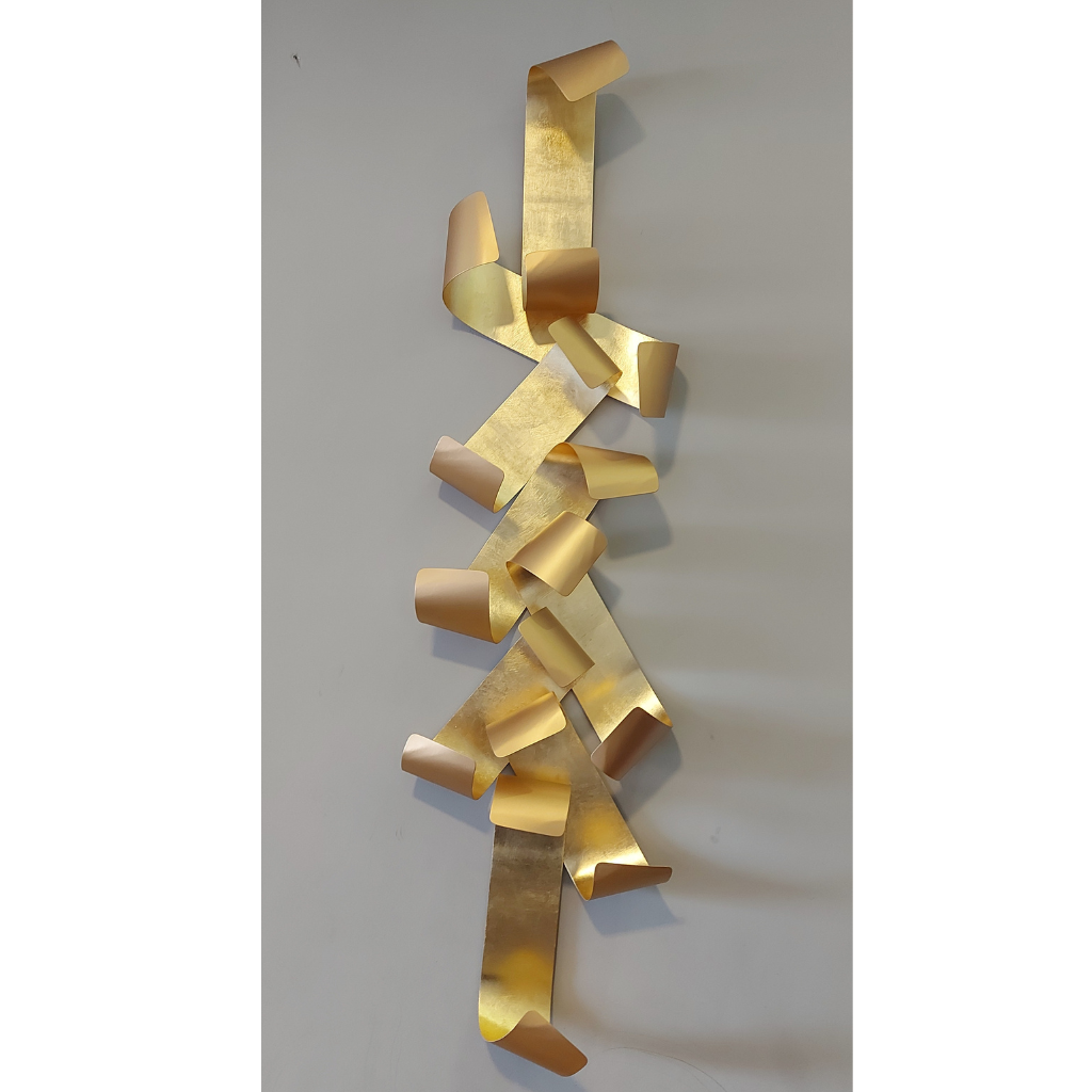 Escultura Abstrata De Esfregaço De Parede Amarela Textura Em Bloco
