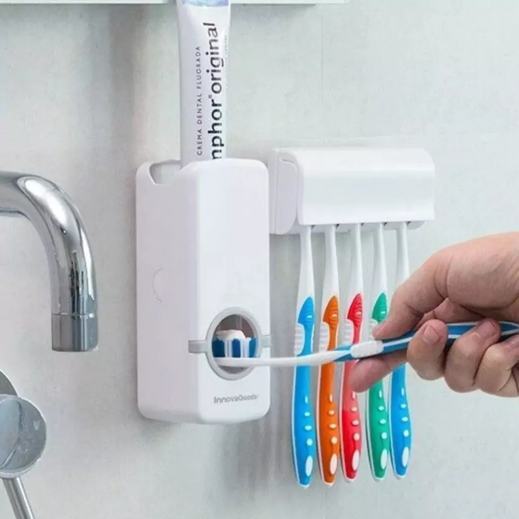 Aplicador Pasta de Dente Dispenser Porta Escovas Com Esterilizador UV  Automático