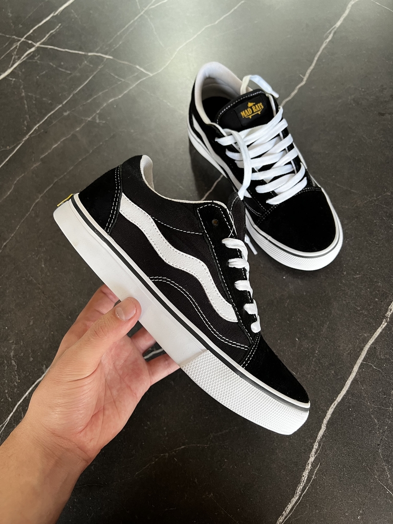 mad rats old school tenis black todo preto