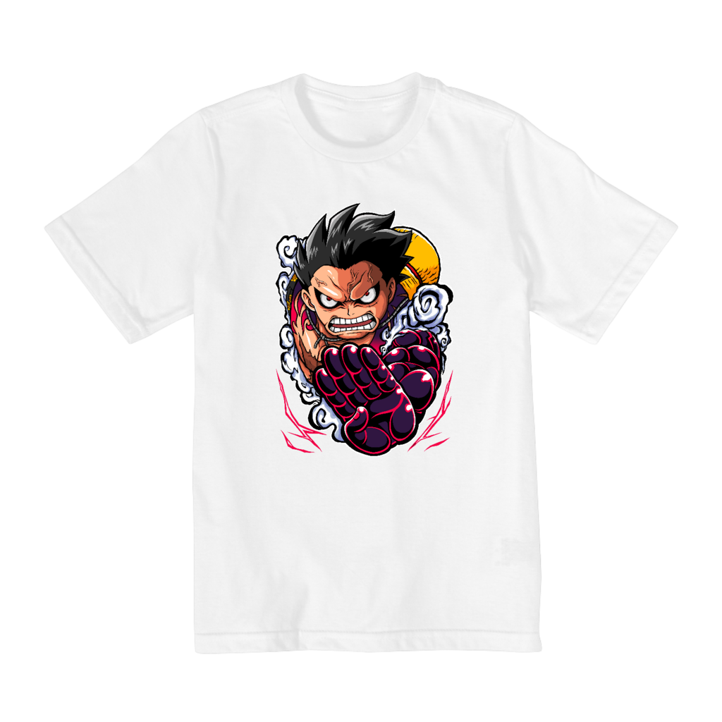 Camiseta Infantil com Estampa Luffy One Piece - Tam 5 a 14 Anos