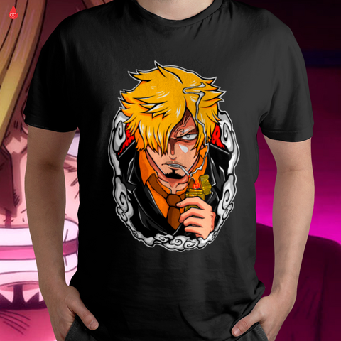 Camiseta básica na cor preta com estampa Chainsaw Man. - Camisetas anime  30.1 penteada e reforçada, 100% algodão estampa no tamanho Gigante!