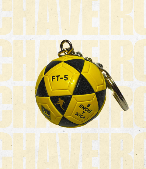 Chaveiro Mikasa Bola de Futevolei FT-5 Preto e Amarelo