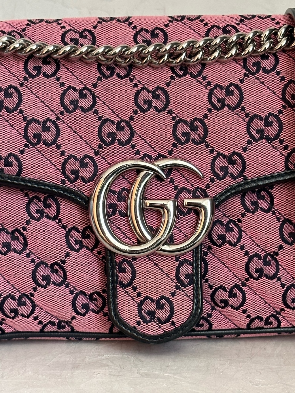 Bolsa Gucci GG Marmont Original Azul Marinho Feminino