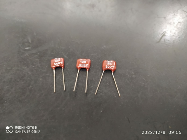 5 Condensatori Vintage Argento Mica 800pF 500V 10% CN18 - Nuovo Stock Vecchio (NOS)