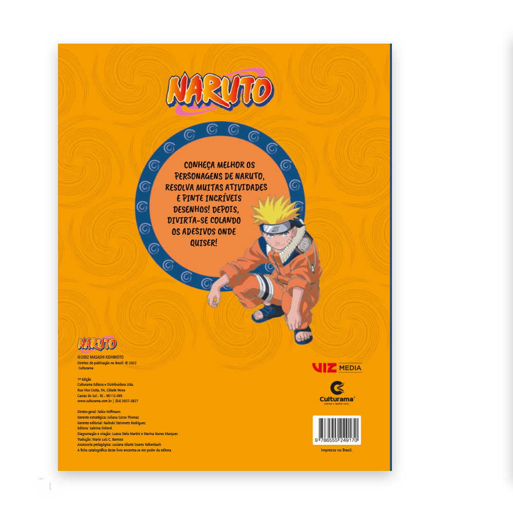 LIVRO INFANTIL COLORIR NARUTO COM 500 ADESIVOS – Livraria Funep