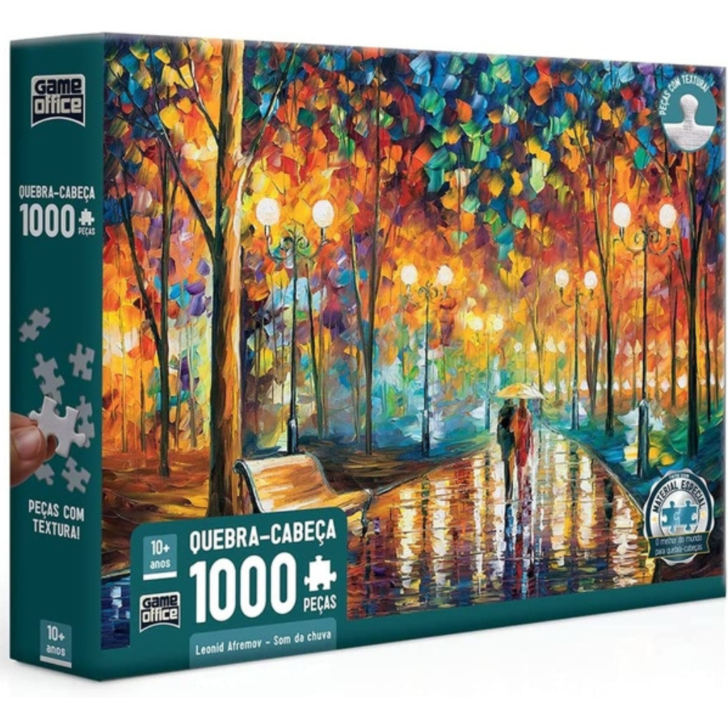 Quebra-Cabeça - 1000 Peças - Game Office - Leonid Afremov - Som da Chuva -  Toyster