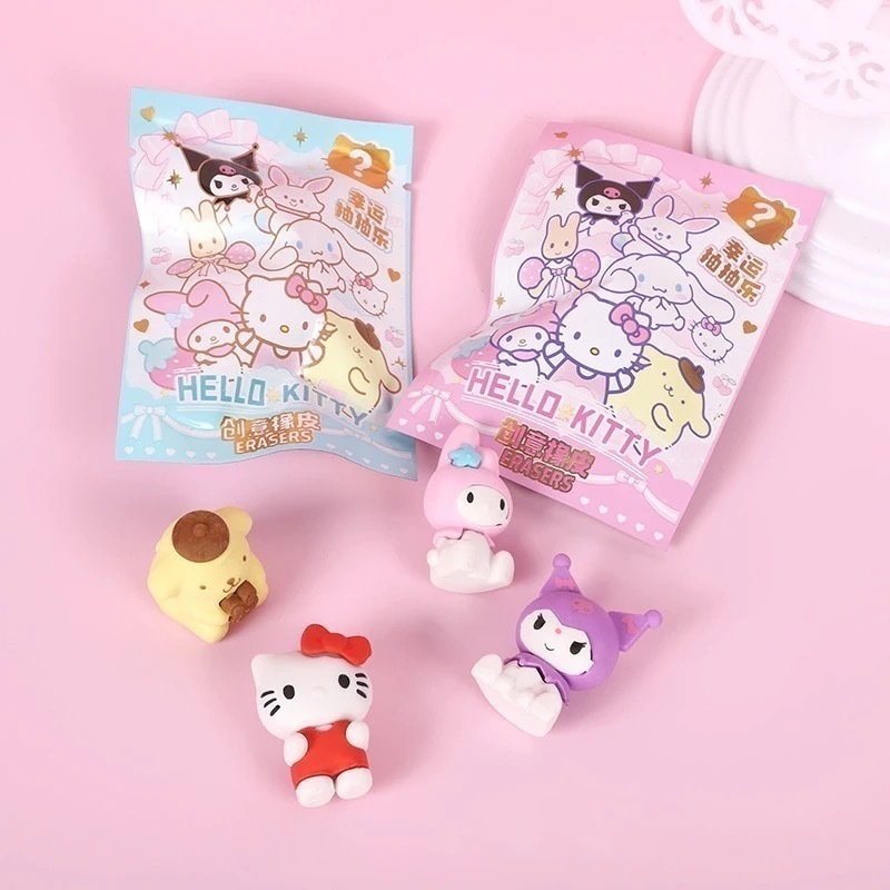 Kit Borracha Com 4 Personagens Sanrio Hello Kitty