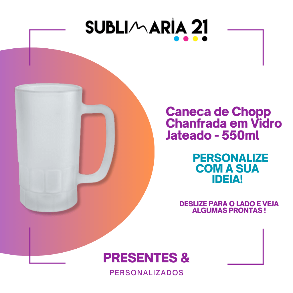 Caneca De Chopp Personalizada Vidro - Arte Personalizada