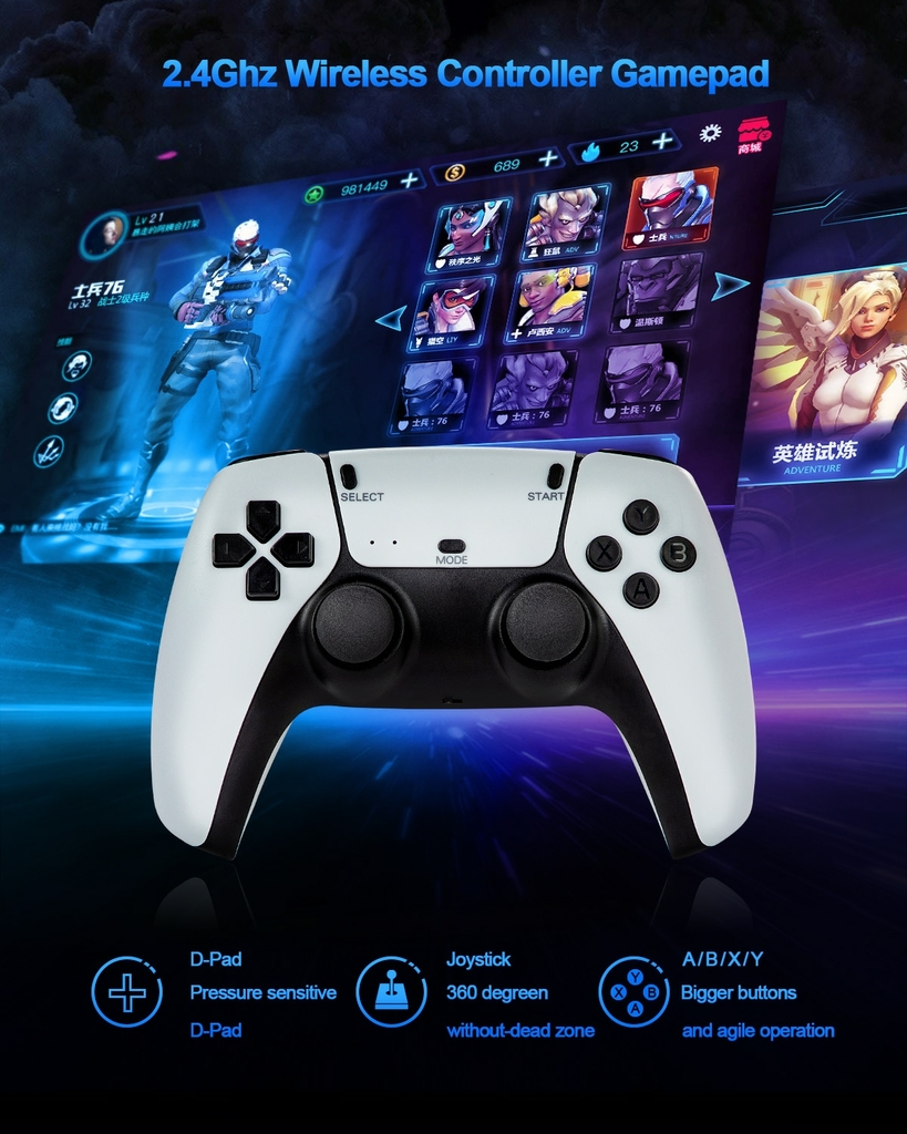 Novo Game Stick 4k + Controle Ps5 Ampown U10 + 10.000 Jogos