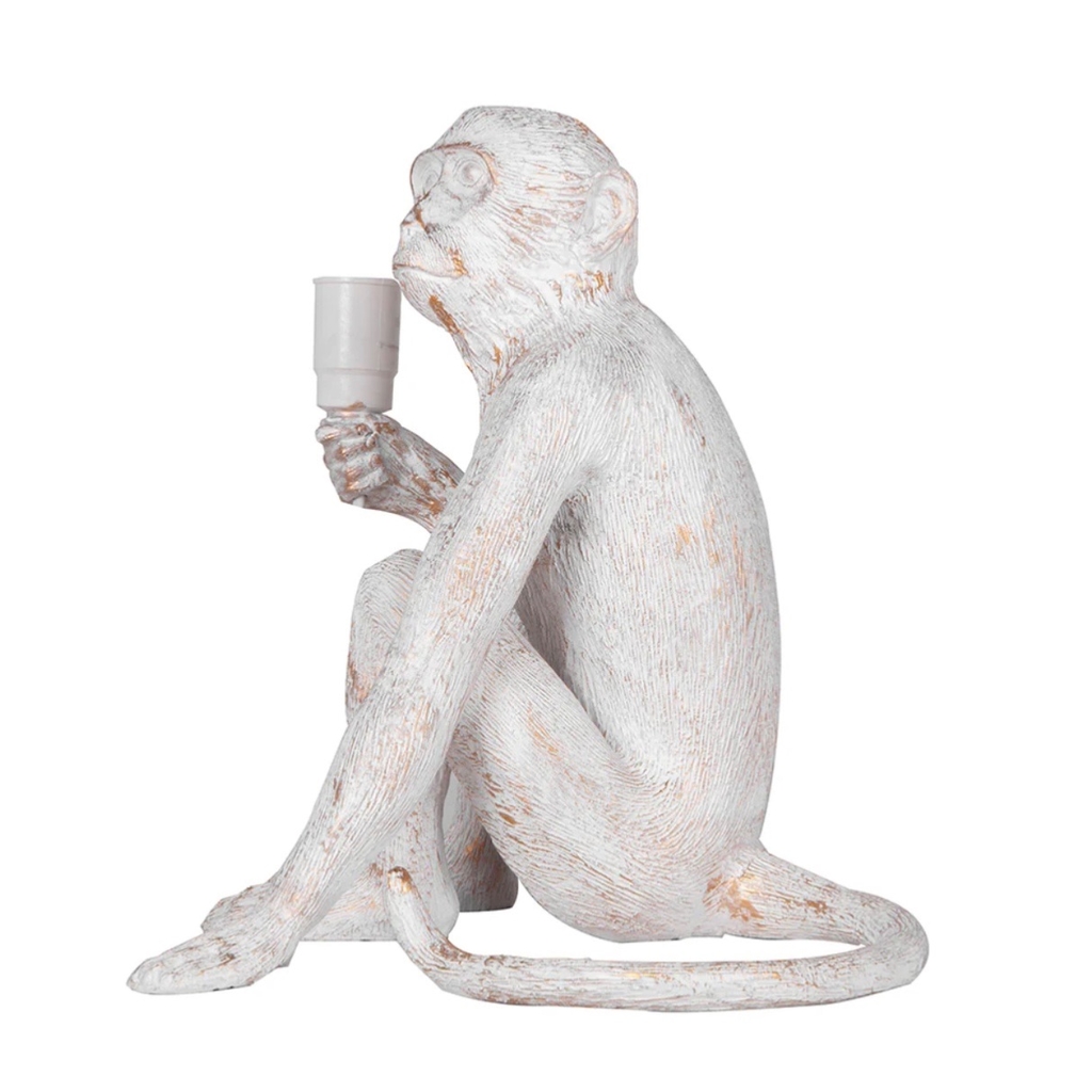 Luminaria macaco sentado branco – Saari Design
