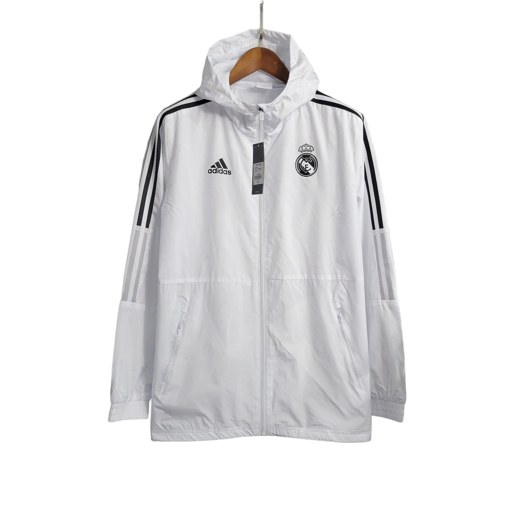 Jaqueta Corta Vento Real Madrid 23 24 Masculino Adidas Branco