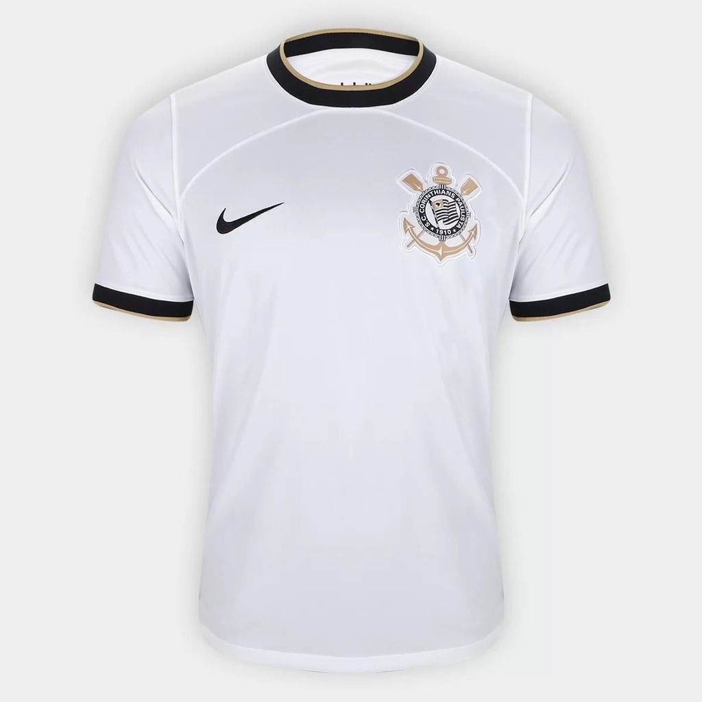 Camisa Corinthians I 22/23 Torcedor Masculino - Branco/Preto