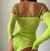 Body Zoe - Alcinha com Amarração + Manguinha em Tule - Amarelo Neon - loja online